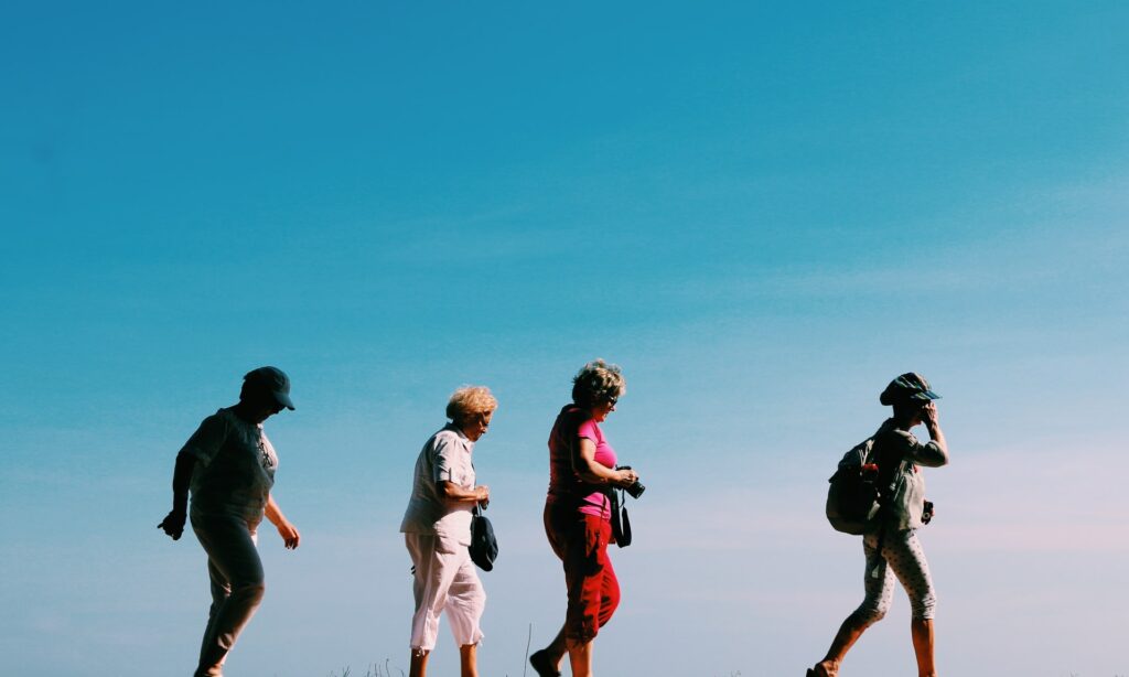 Seniors walking