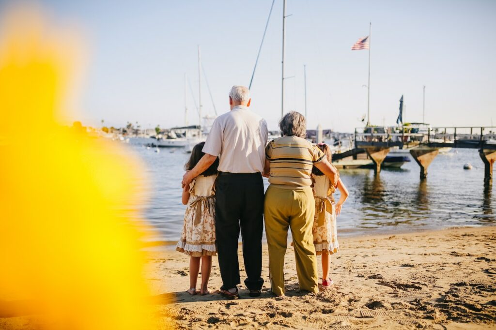 Grandparents at the beach