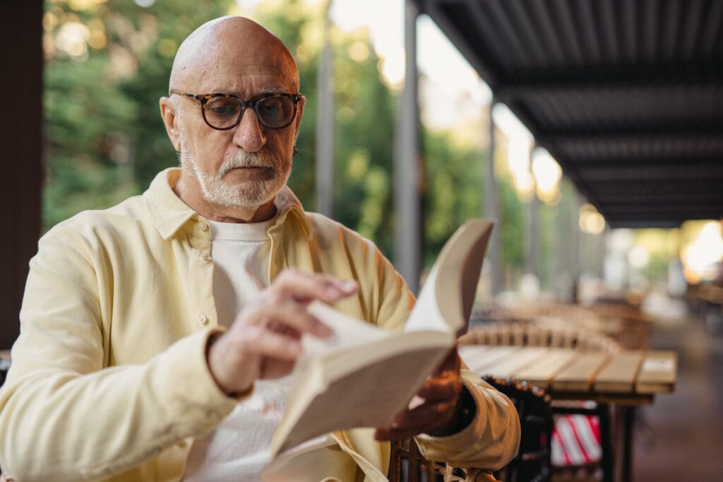 Person reading book